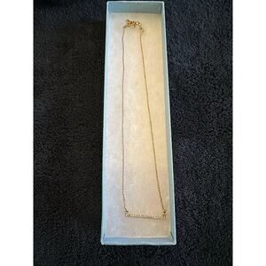 Touchstone Crystal By Swarovski Pave Bar Necklace Gold Rhodium NIB #4047NF